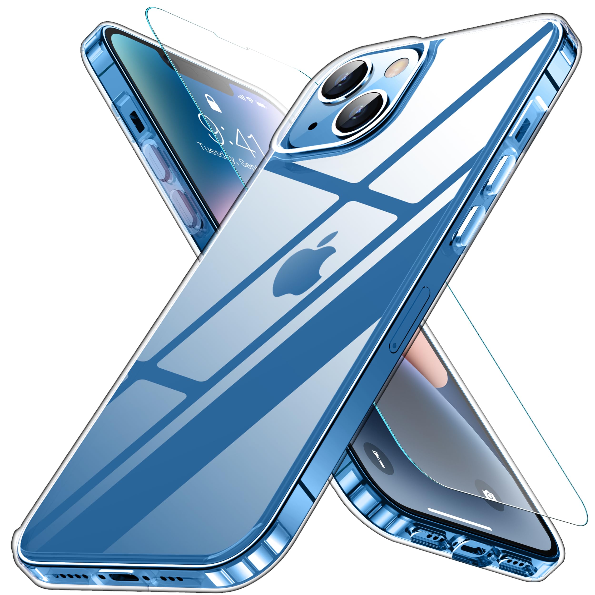 Amazon.co.jp: iPhone14 用 ケース クリア カメラレンズ保護付き 耐